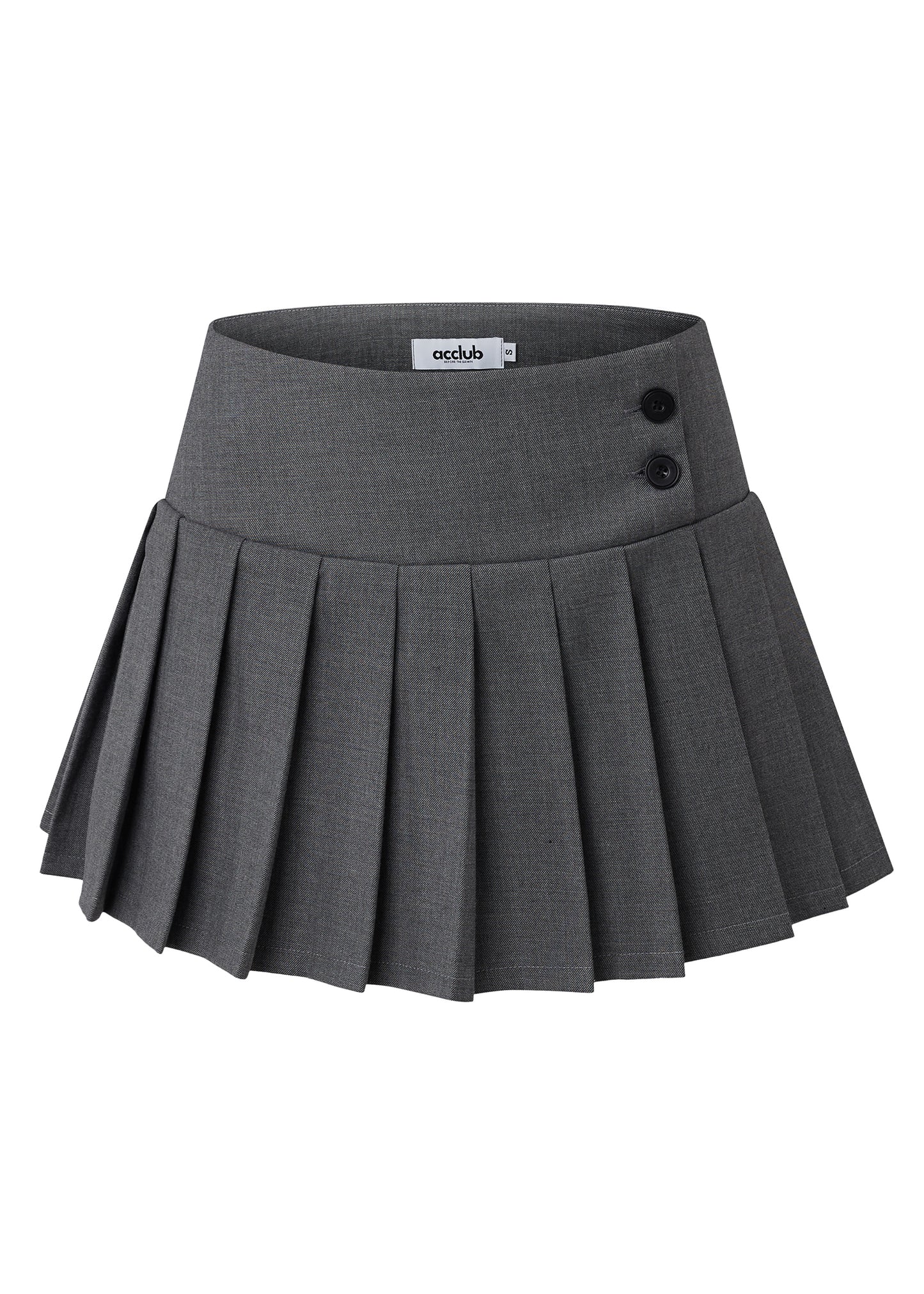 Tailored Pleated Mini Skirt in Charcoal