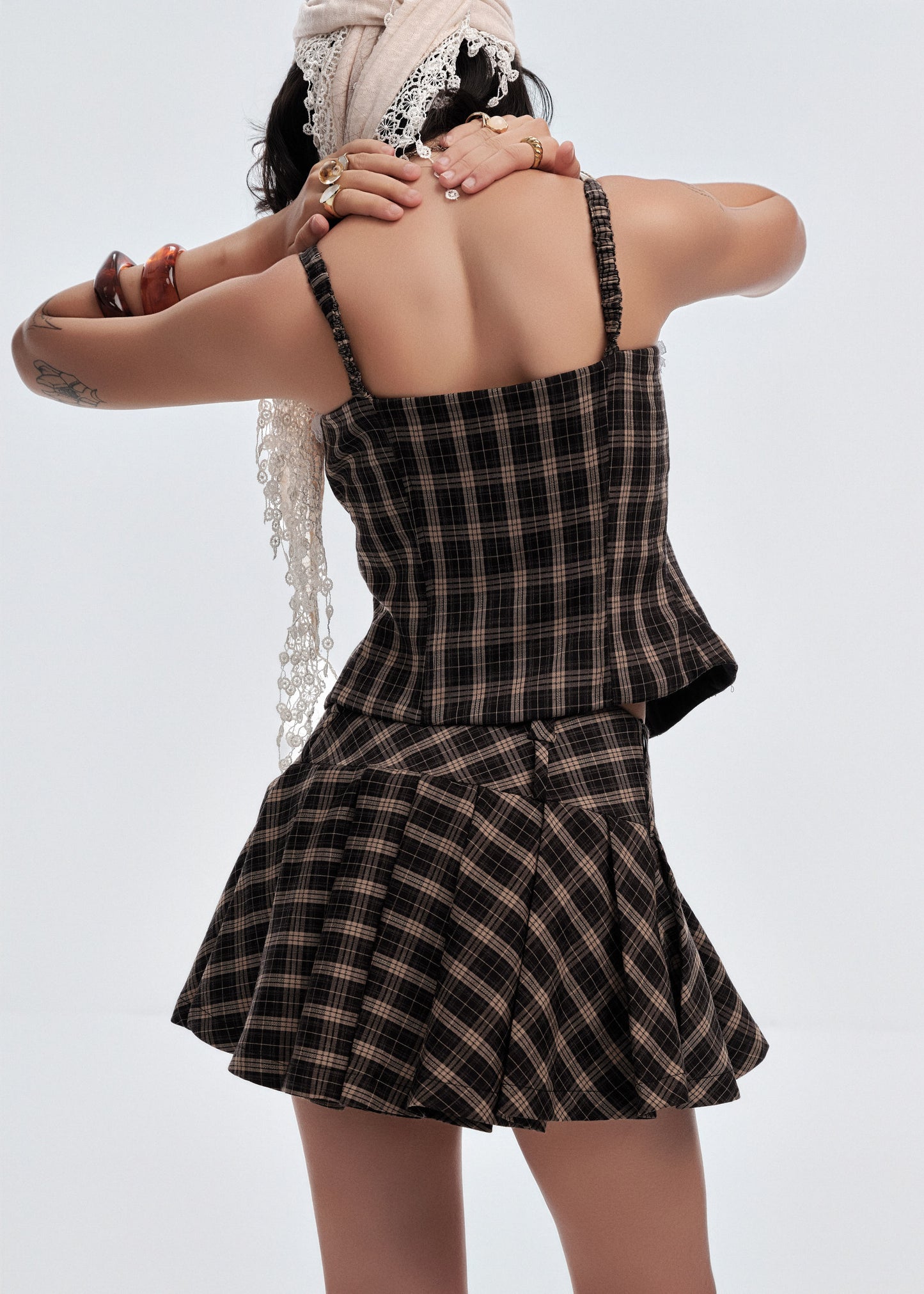 Prepster Plaid Top - in Mocha