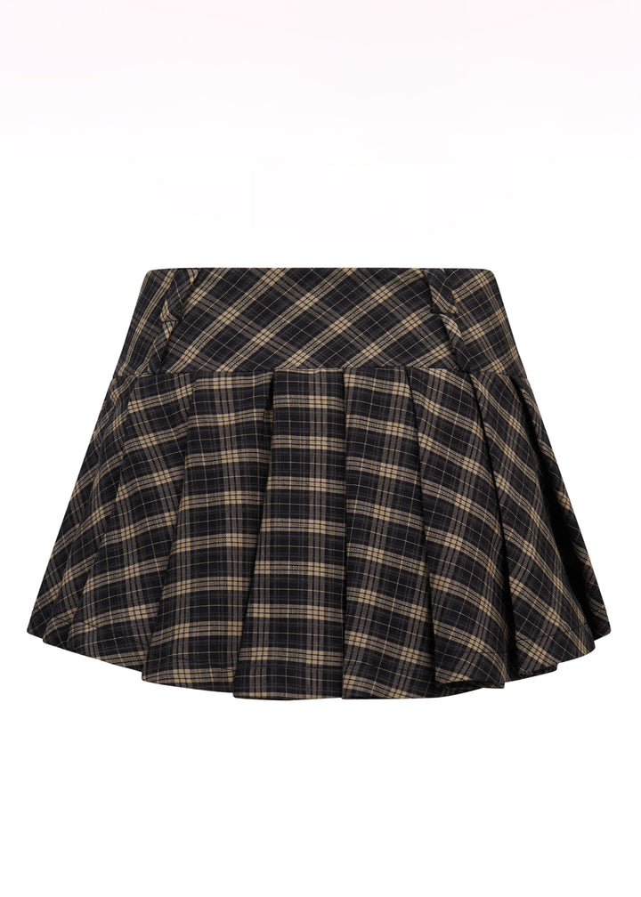 Prepster Pleated Skort - in Mocha