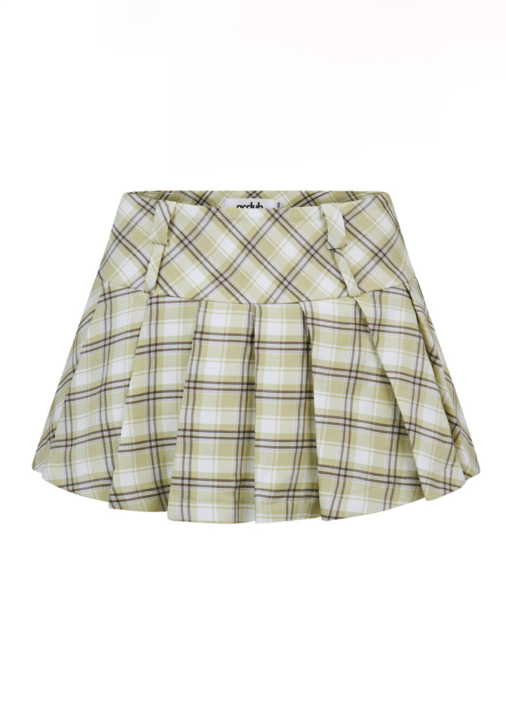 Prepster Pleated Skort - in Olive