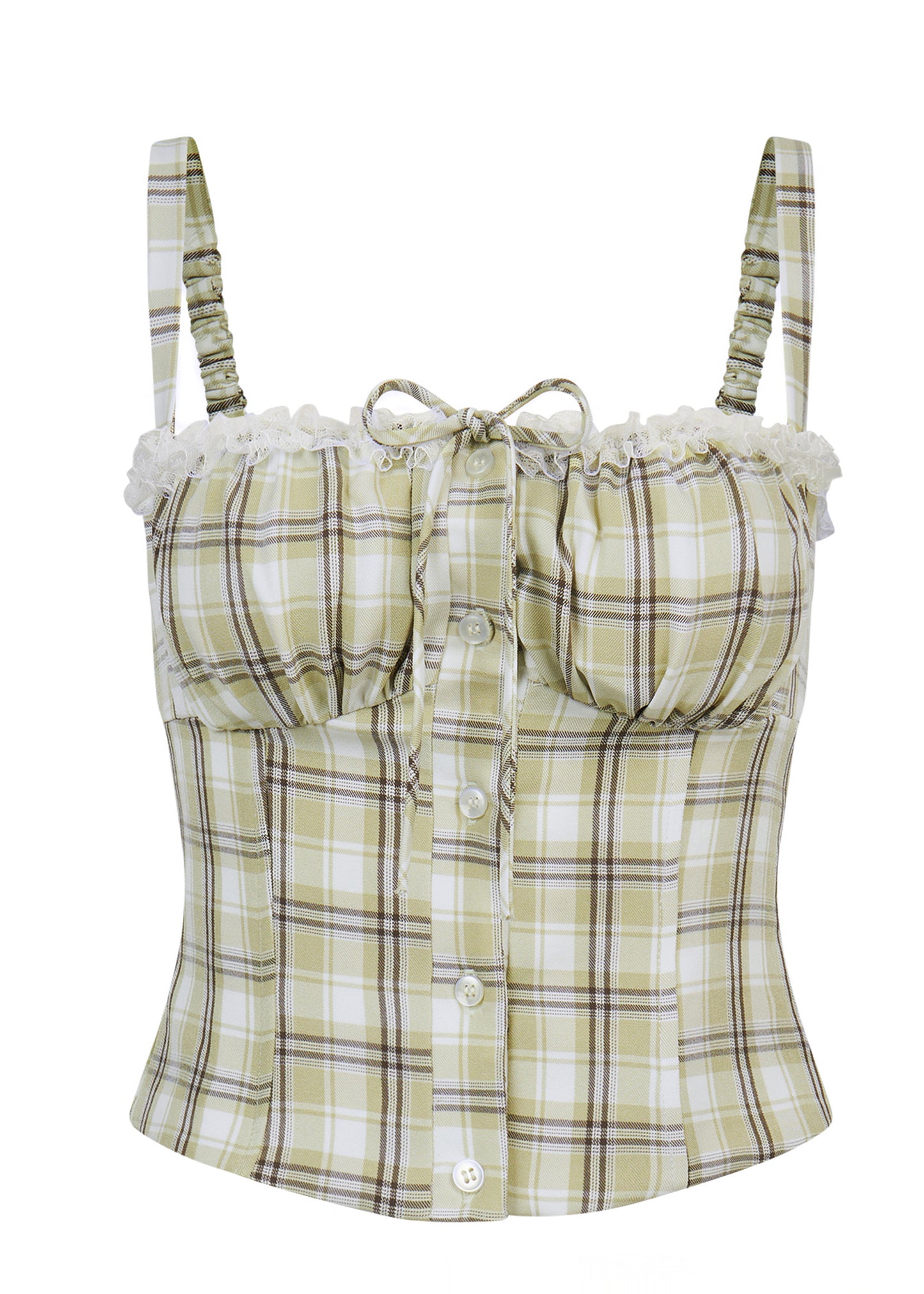 Prepster Plaid Top - in Olive