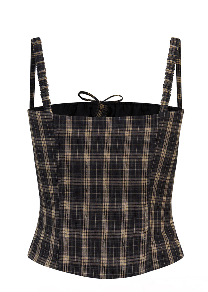 Prepster Plaid Top - in Mocha