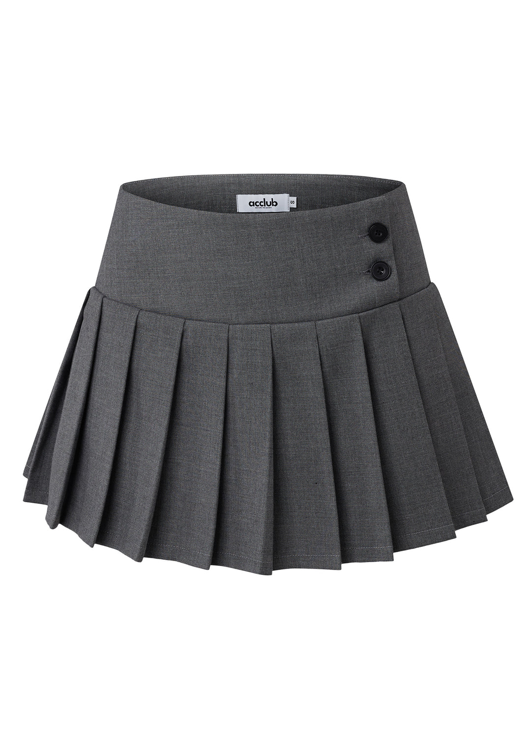 Tailored Pleated Mini Skirt in Charcoal