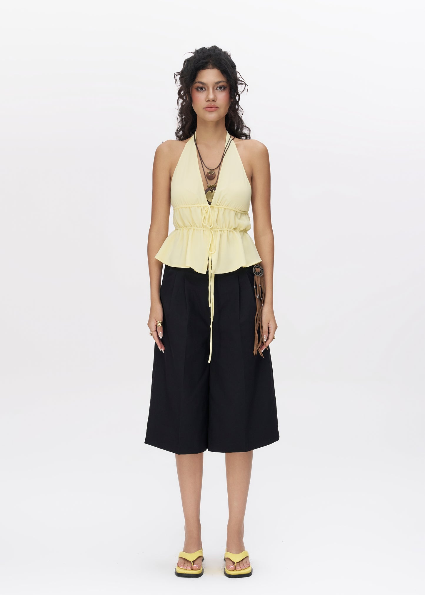 Ivy Culotte Shorts - in Black