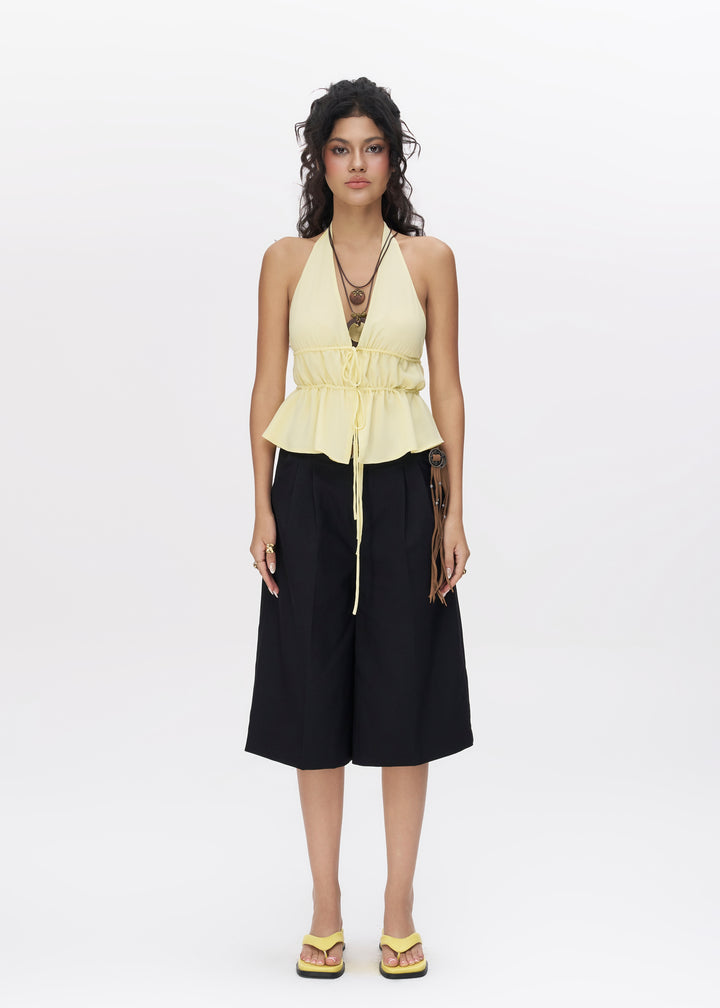 Ivy Culotte Shorts - in Black
