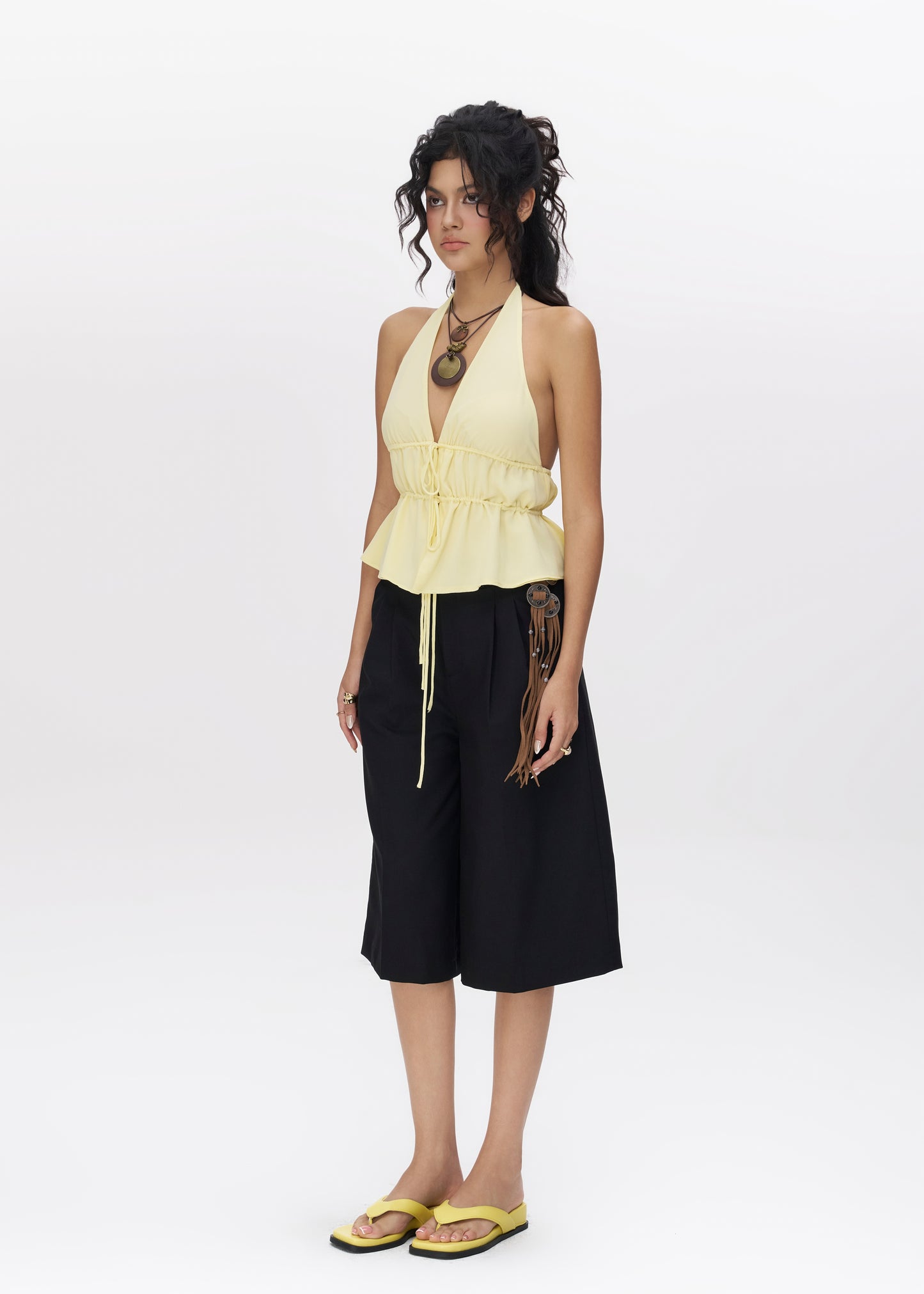 Ivy Culotte Shorts - in Black