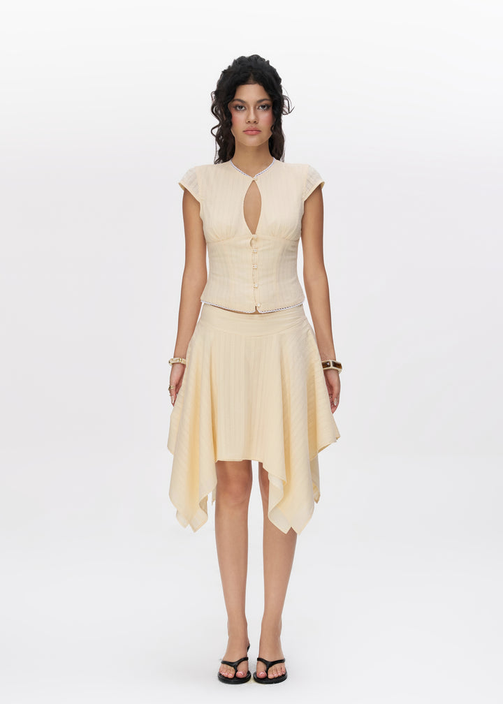 Solar Midi Skirt - in Cream